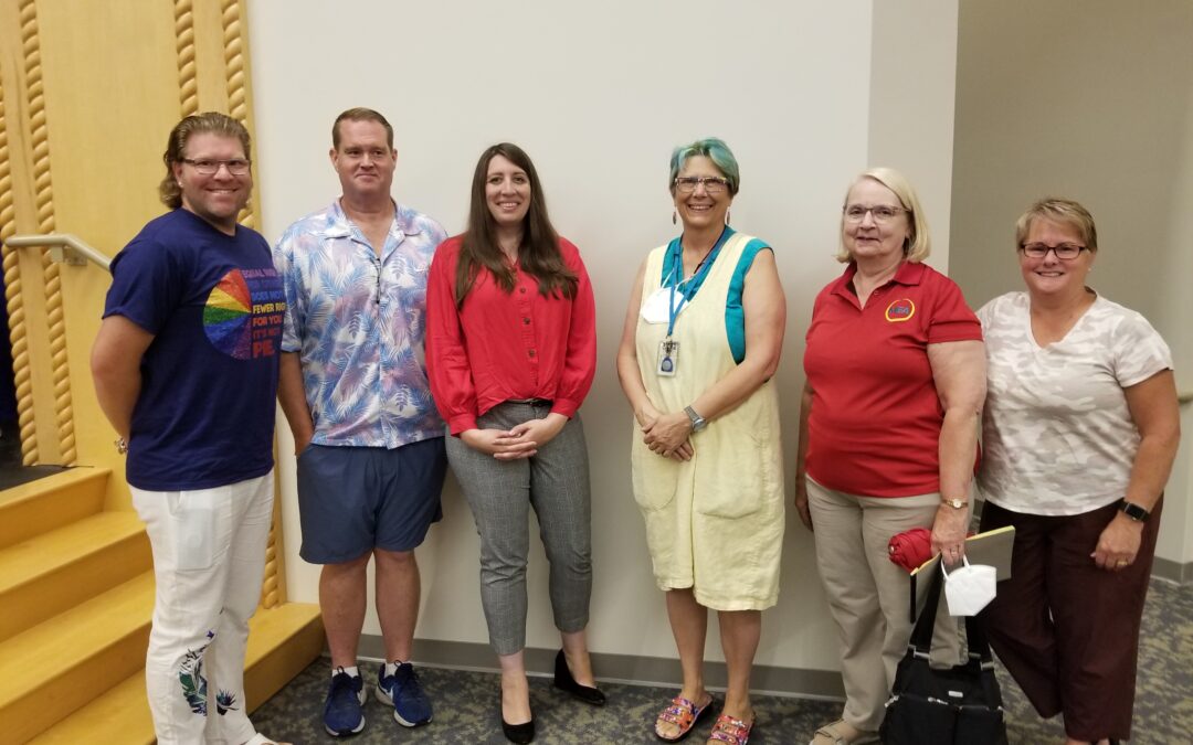 MEA President Grace Leavitt visited Sagadahoc EA at Morse High School. MEA UniServ Director Amanda Fickett met with members and attended SEA's meeting on opening day.